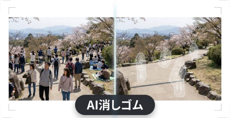 The Clean ViewfinderとAI消しゴムの文字が書かれたスライド