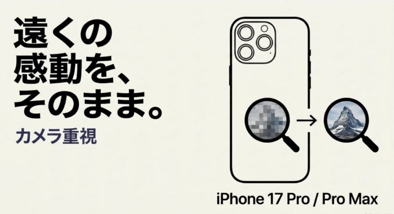 望遠撮影に強くカメラを重視する人向けのiPhone 17 ProとPro Max