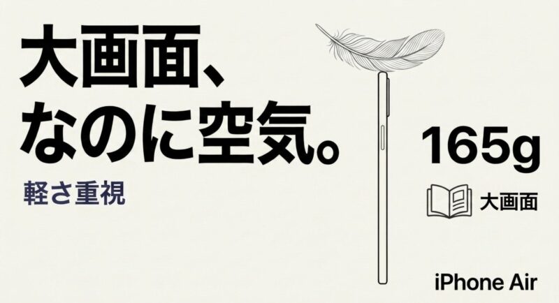 165gの軽さと大画面を両立したiPhone Air