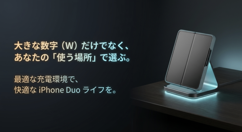 大きな数字だけでなく、使う場所で最適な充電環境を選ぶことを勧めるメッセージ