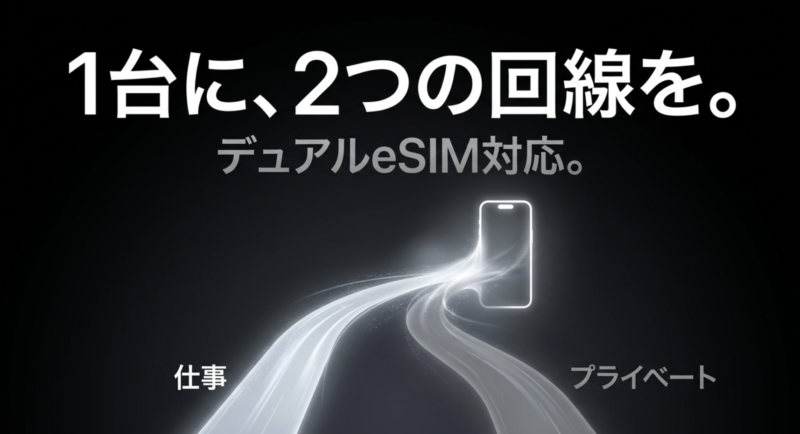 1台に、2つの回線を。デュアルSIM対応。仕事・プライベート。