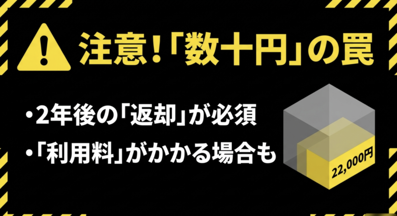 スマホの実質数十円には2年後の返却が必須であることや22,000円の利用料がかかる罠があるという注意喚起